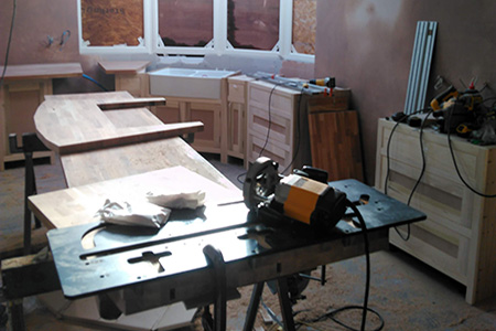 bespoke worktops and cupboard