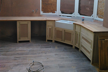 bespoke worktops and cupboard